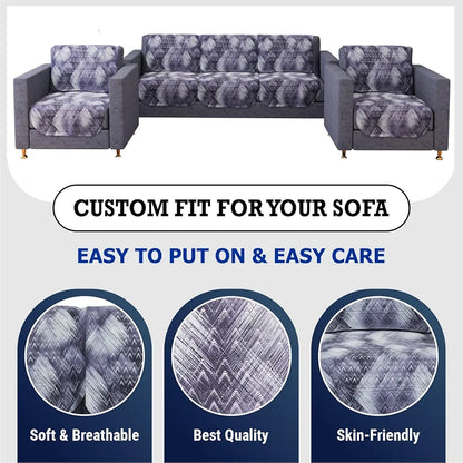 Kuber Industries Sofa Cover Set 5-Seater for Home Decor Shaded Venus Gray
