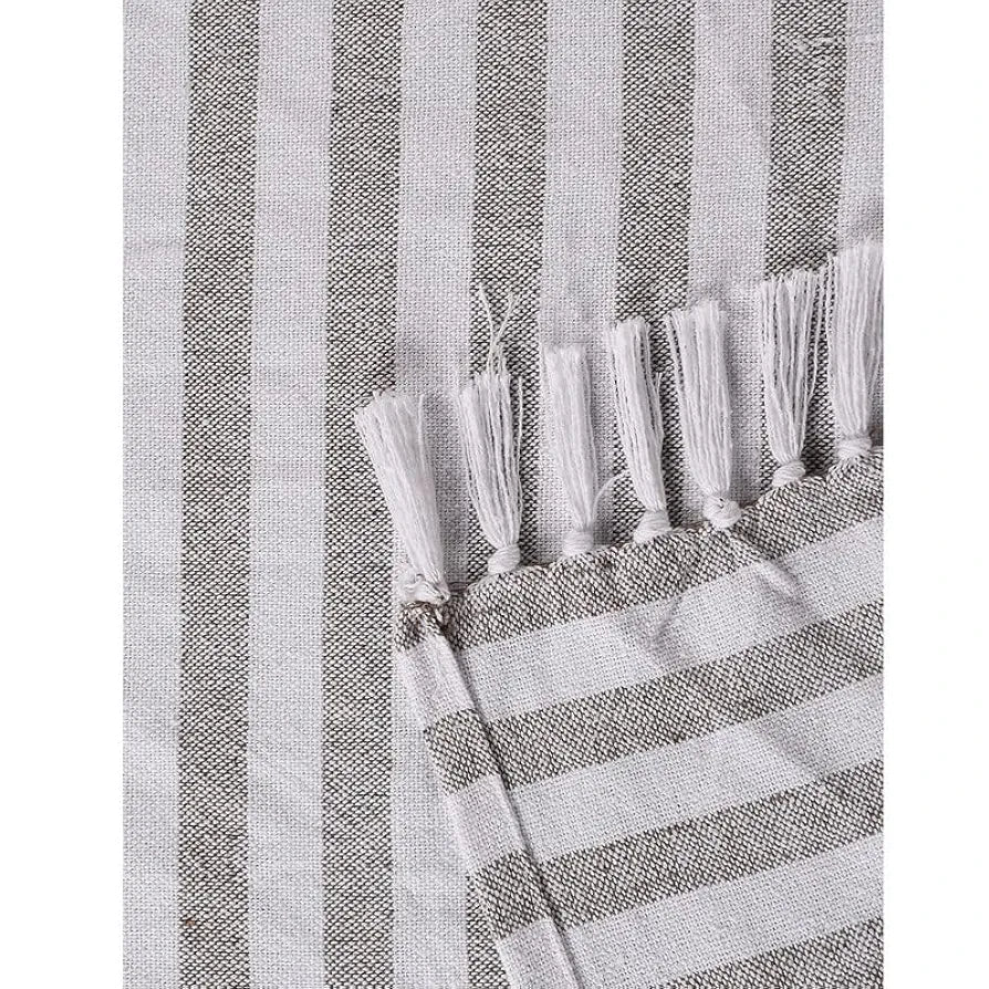Sashaa World Striped Throw Bedcover Colour Grey/White