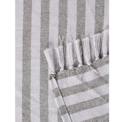 Sashaa World Striped Throw Bedcover Colour Grey/White