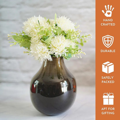 Behoma Metal Flower Vase Brass Colour Small Flowers not Included