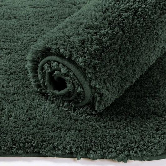 Luxe Home International Rectangular Bathmat 2500 Gsm Microfiber Anti Slip Mats For Bathroom Colour Hunter Green