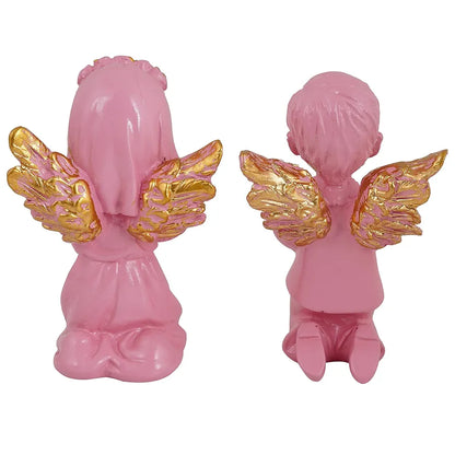 Zart Angel Girl & Wings Boy Sttaue for Home Décor Showpiece Angel Set