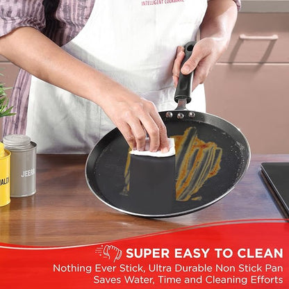 Vinod Zest Aluminium Non Stick Dosa tawa - 30 cm | Flat Bottom Tawa | 5 mm Extra Thick | 3 Layer Ceramic Coating