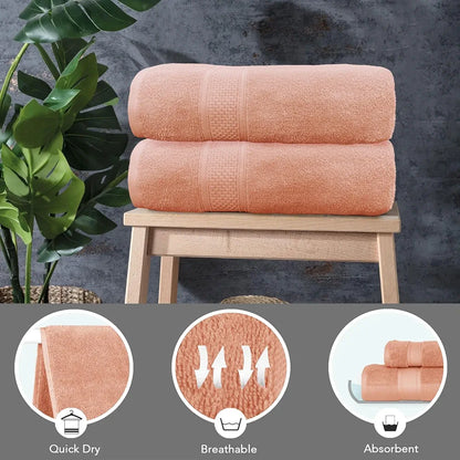 Luxe Home Cotton Bath Towel 450 GSM Quick Dry Large Size Bathroom Towels Colour Rust