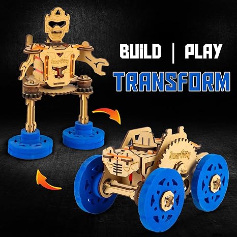 Smartivity 2in1 Stem Transform Robot Car Toy for kids Diy Fun Toys Educational Construction Car Robot Game