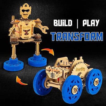 Smartivity 2in1 Stem Transform Robot Car Toy for kids Diy Fun Toys Educational Construction Car Robot Game