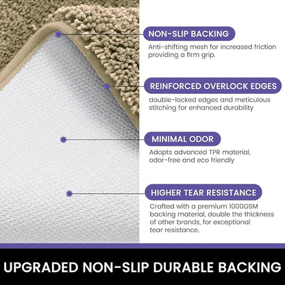 Luxe Home International Microfibre Rectangular Bath Mat Super Soft Anti Skid Newman Mats For Bathroom Anti Colour Gold
