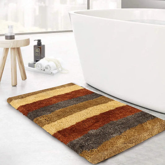 Luxe Home Jericho Doormat 2500 GSM Super Soft Microfiber Anti-Skid Bathroom Mat Mats Colour Cinnamon 40x60 cm (Pack of 2)