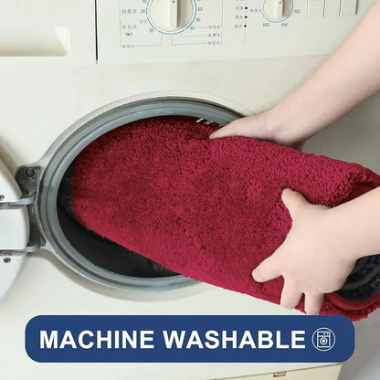 Luxe Home International Microfibre Rectangular Bath Mat Super Soft Anti Skid Newman Mats For Bathroom Colour Maroon