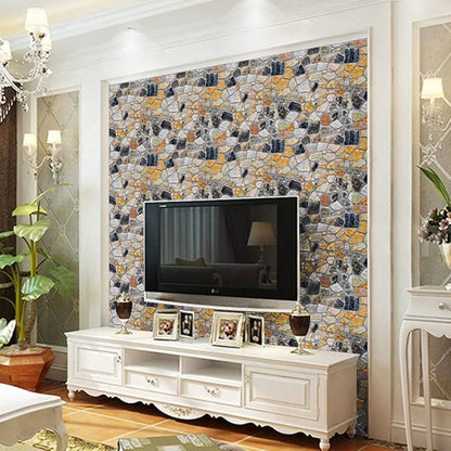 Jaamso Royals Self-adhesive Stone Wallpaper Brick Contact Paper Fireplace Kitchen Backsplash Peel-stick Wall Stickers  Stone Wallpaper