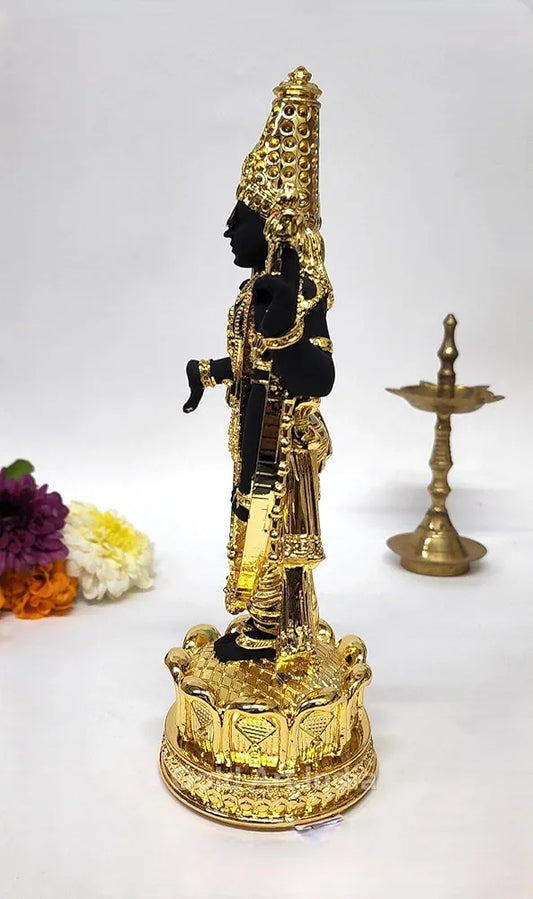 Gold Art India Lord Tirupati Balaji Idol Murti for Mandir Gold Plated Terra Cotta