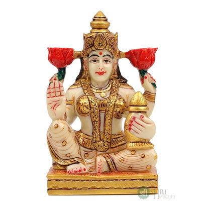 Indicast Resin 5" Inch Goddess Lakshmi Fine Painting Maa Lakshmi Idol Diwali Puja Vastu Figurine Gift Article