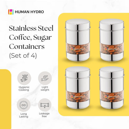 Human Hydro Stainless Steel Storage Containers - Set of 4 (750ml Each)
