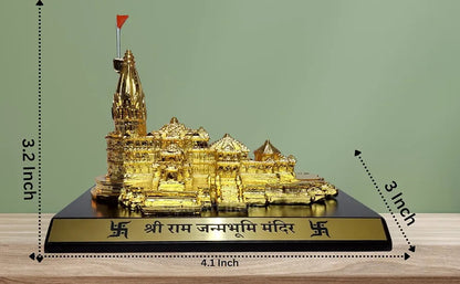 Gold Art India Ram Mandir Ayodhya Gold Plated 24 Karat - Minature small
