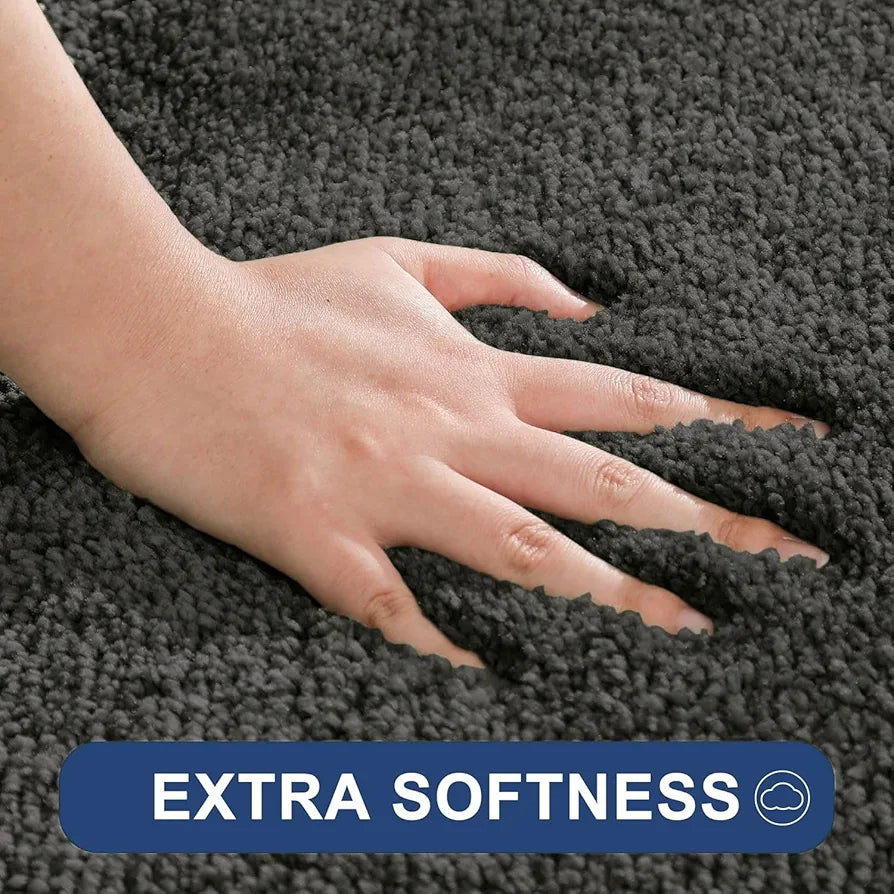 Luxe Home International Microfibre Rectangular Bath mat Super Soft Anti Skid Newman Mats For Bathroom Arabic Colour Coffee