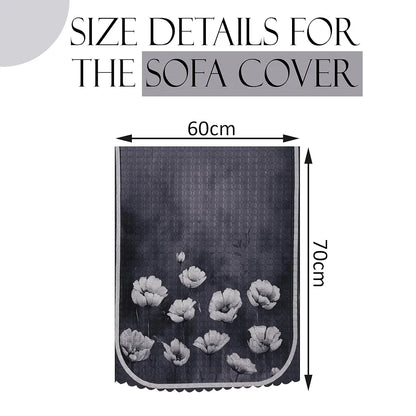 Kuber Industries Set of 6 Durable 2+1 Seater Sofa Covers Lotus Print Grey