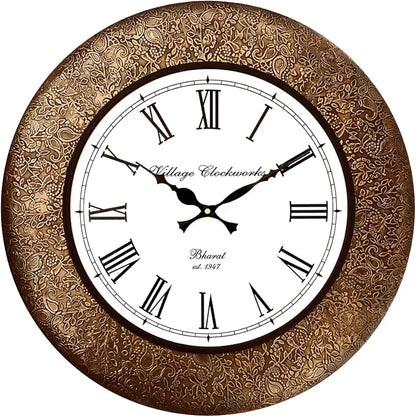 RoyalsCart Classic Metal Analog Wall Clock for Elegant Home Decor, Office, School, Gym, Shop and Gifting || Clock Size - 16 x 16 inches  [KTWC213]