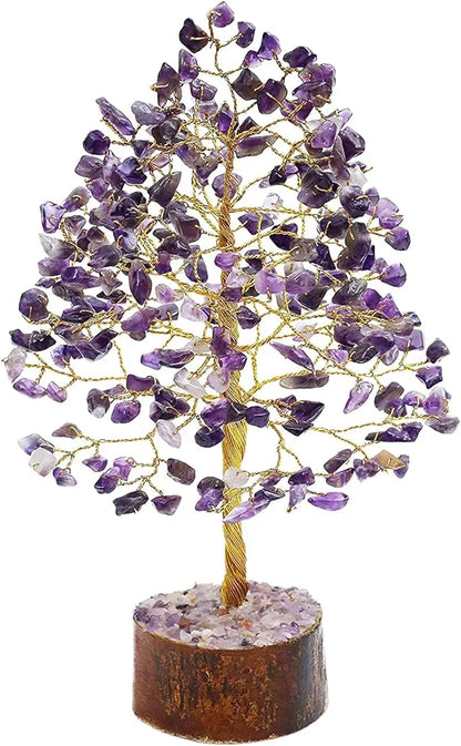 Zaicus Seven Chakra Gemstone Tree Crystal Tree of Life Feng Shui 10-12 Inch Silver Wire