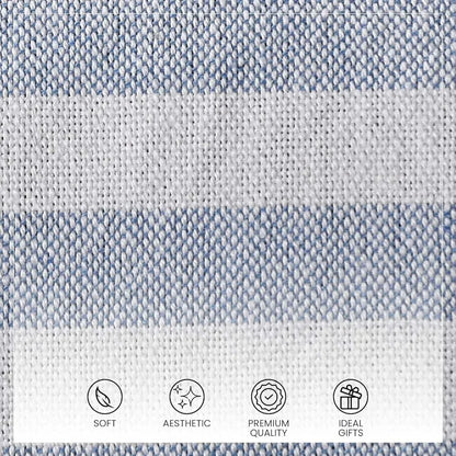 Sashaa World Striped Throw Super Soft & Breathable Bed Cover Blue & White