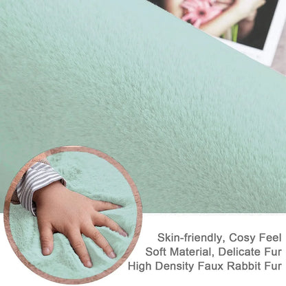 Luxe Home International Rectangular Bath Mat Super Soft Anti Skid Rabbit Fur  Bathroom Mats Colour Lime