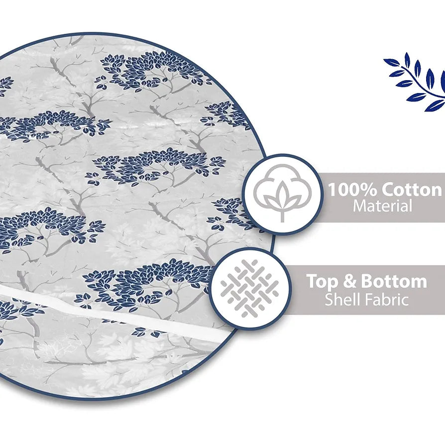 Divine Casa 100% Cotton Double Bed Dohar Lightweight & Ultra-Soft AC Blanket Colour Greyish Blue