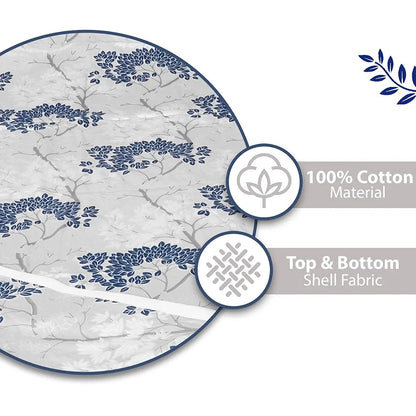 Divine Casa 100% Cotton Double Bed Dohar Lightweight & Ultra-Soft AC Blanket Colour Greyish Blue