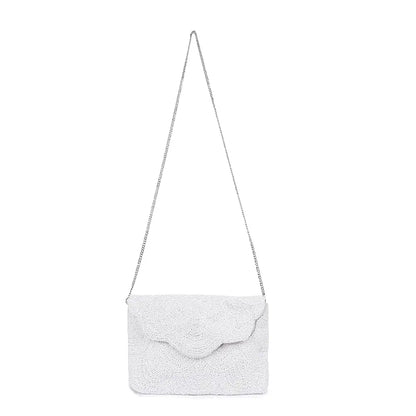 Astrid Women's White Pearl Beaded Party Sling Bag