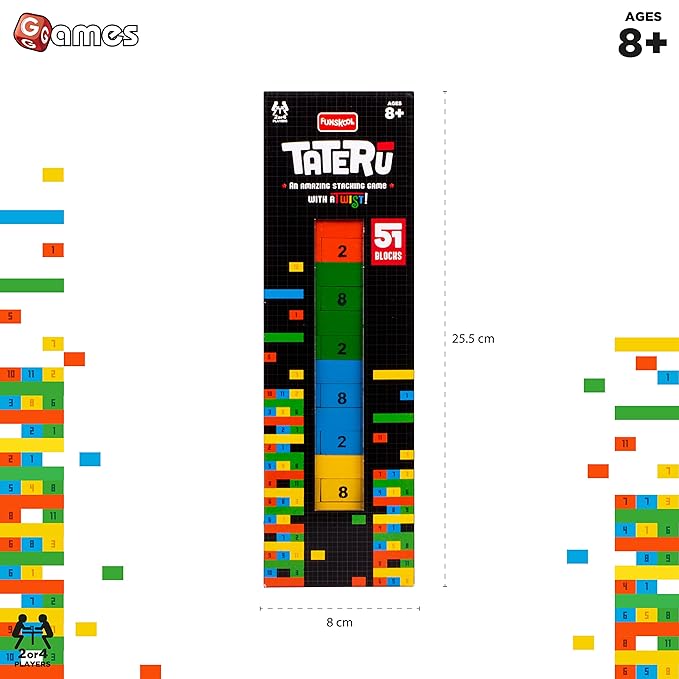 Funskool Adult Games Tateru Hardwood Blocks Stacking Tower Strategy Game
