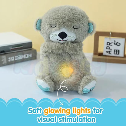 Kidology Baby Plush Toy with Music Lights & Breathing Motion Grey Colour - 30 cm