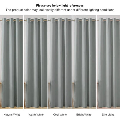 Cloth Fusion Blackout Door Curtains 9 Feet Long Set of 2 Room Darkening Parda Grey