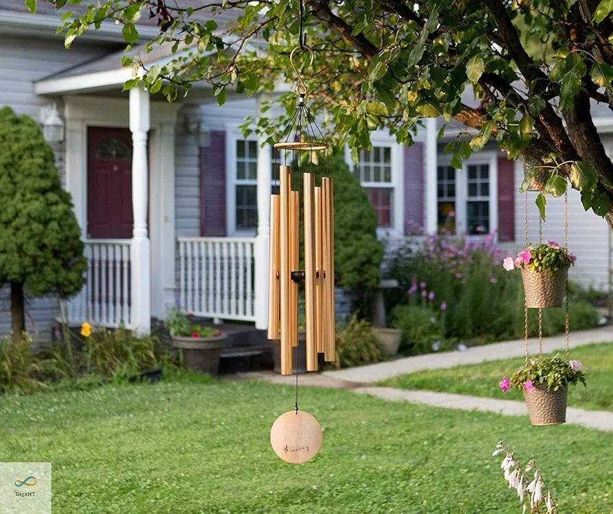 Melody Aureole Tuned Wind Chime 6 Pipes Aluminum Rose Gold 28 inches Long