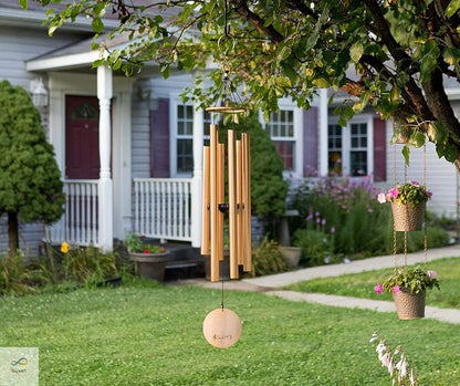 Melody Aureole Tuned Wind Chime 6 Pipes Aluminum Rose Gold 28 inches Long