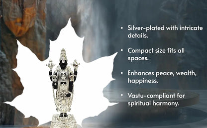 Gold Art India Lord Tirupati Balaji Silver Plated Black Terracotta Idol
