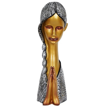 Zart Polyresin Welcome Lady Showpiece for Home and Office Decor