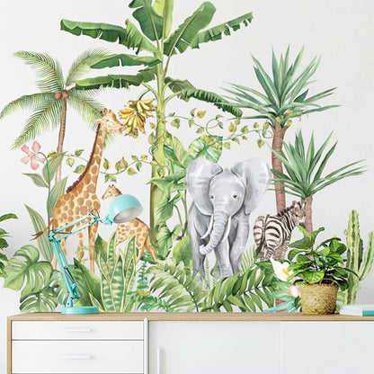Jaamso Royals Cartoon Animals Pvc Vinyl Self Adhesive Wall Sticker for Home Decor