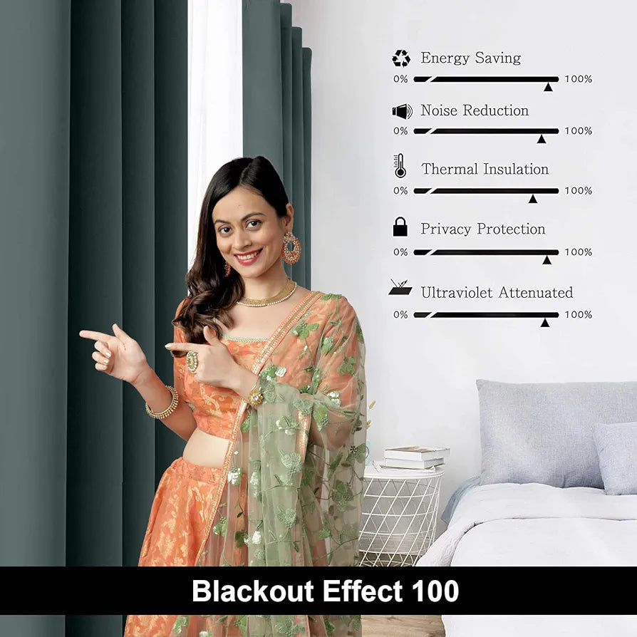 Divine Casa 7 Feet Elegant Blackout Door Curtain Premium Opaque Polyester Single Panel Colour Mediumaquamarine (Pack of 1)