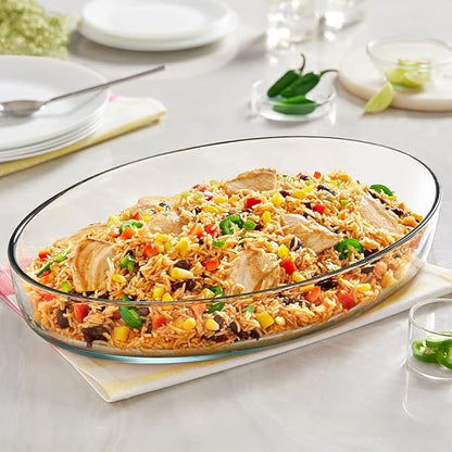 Borosil - Oval Dish | 4 Litres | Transparent