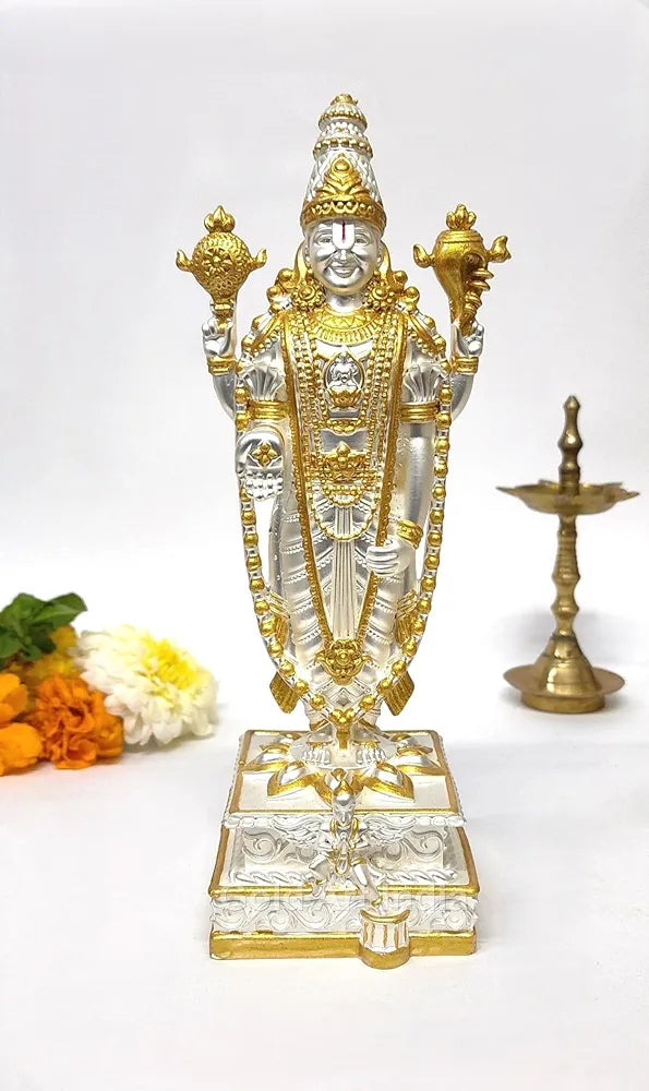 Gold Art India Lord Tirupati Balaji Garuda Gold Silver Two Tone Matte