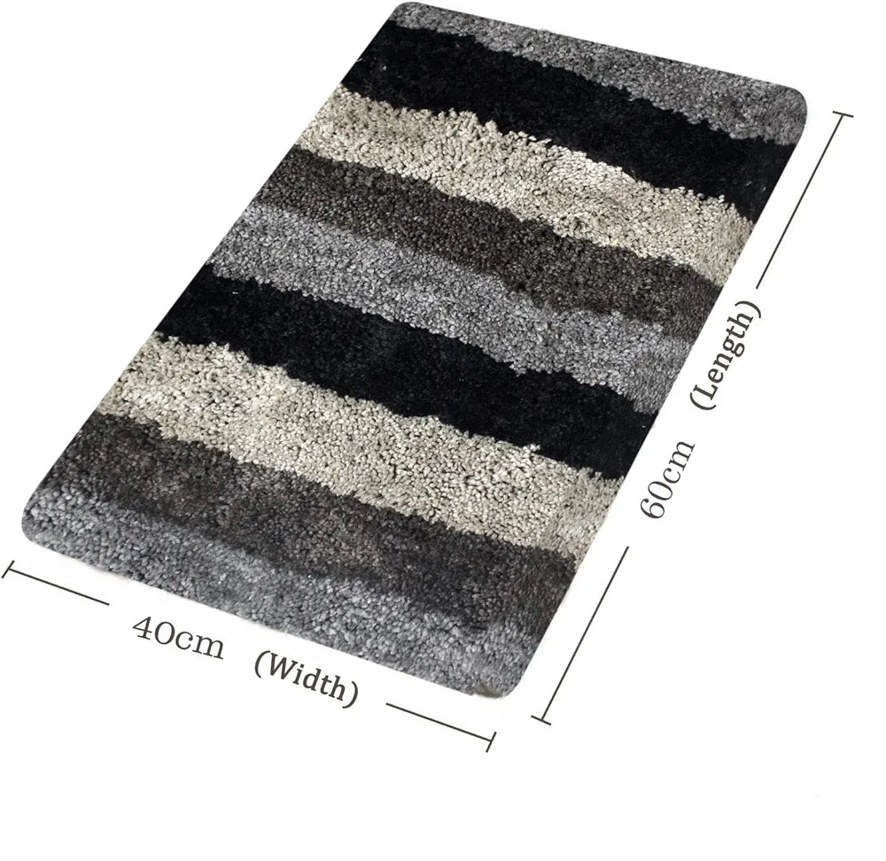 Luxe Home Bath Mat Super Soft Microfiber Non Slip Jericho Bathroom mats 40x60 cm Colour Shadow