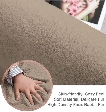 Luxe Home International Ruffle Floor Rug 4 X 6 Ft Colour Taupe