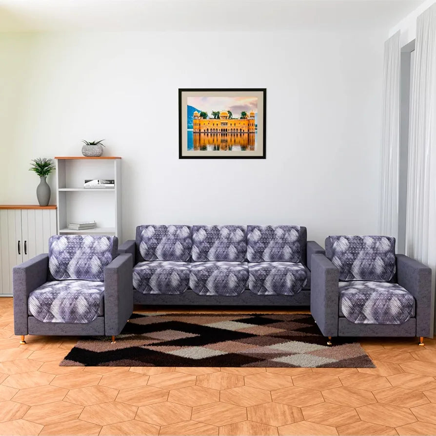 Kuber Industries Sofa Cover Set 5-Seater for Home Decor Shaded Venus Gray