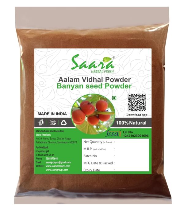 Aalamvidhai Powder / Banyan Tree Seed Powder, 100G