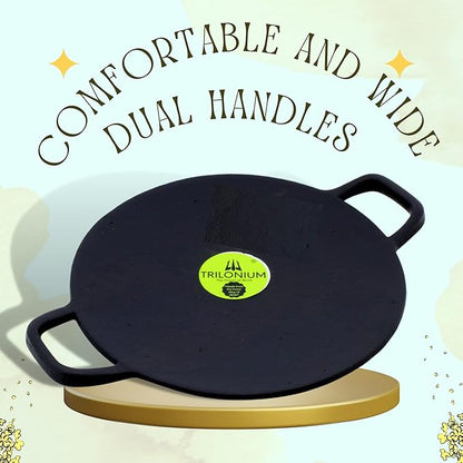 Trilonium Triple Seasoned Cast Iron Concave Roti Dosa Tawa 28 cms Weighs 2.5 kgs