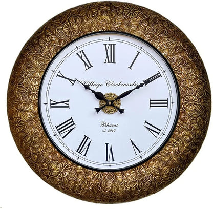 RoyalsCart Decorative Metal Analog Wall Clock Clock Size - 16 x 16 inches  [KTWC221] Classic Metal