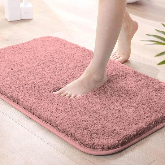 Luxe Home International Microfiber Bath Mat Super Soft Non Slip Vegas Rectangular Mats For Bathroom Colour Pink