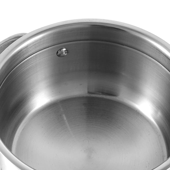 Vinod Two Tone Stainless Steel Sauce Pot/Saucepan with Glass Lid - 2.3 Litre, 18cm | 6.2mm Thick