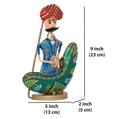 Kraftskala Rajasthani Moustache Musicians - Hand-Painted Decorative Showpiece Set of 4
