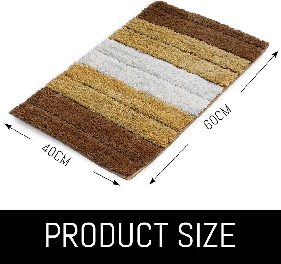 Luxe Home International Microfiber Rectangular Bath mat Soft Anti Slip Skid Luxury Mats 40X60 Cm  Colour Tobacco