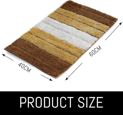 Luxe Home International Microfiber Rectangular Bath mat Soft Anti Slip Skid Luxury Mats 40X60 Cm  Colour Tobacco