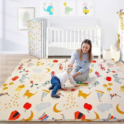 Wembley Baby Play Mat Double Sided Waterproof Floor Mat Playmat for Kids Beige Colour
